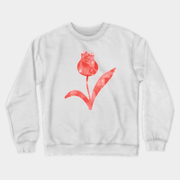 Cute Tulip love red cats hugging Crewneck Sweatshirt by iulistration